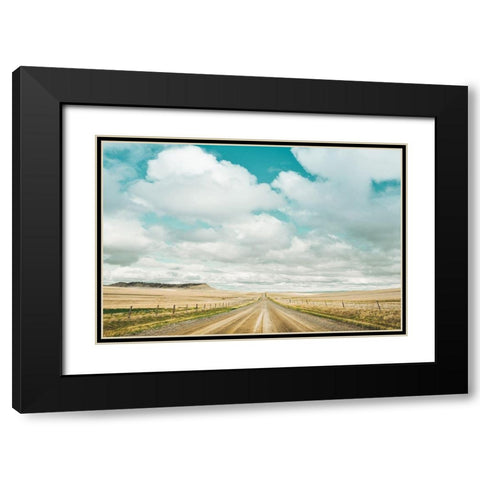 Dirt Road Travels Black Modern Wood Framed Art Print with Double Matting by Annie Bailey Art