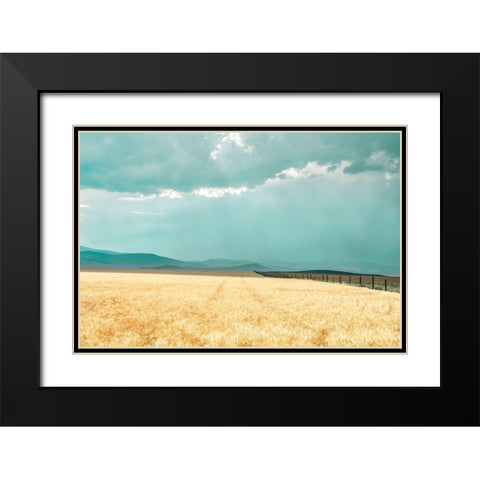Harvest Shadow Black Modern Wood Framed Art Print with Double Matting by Annie Bailey Art
