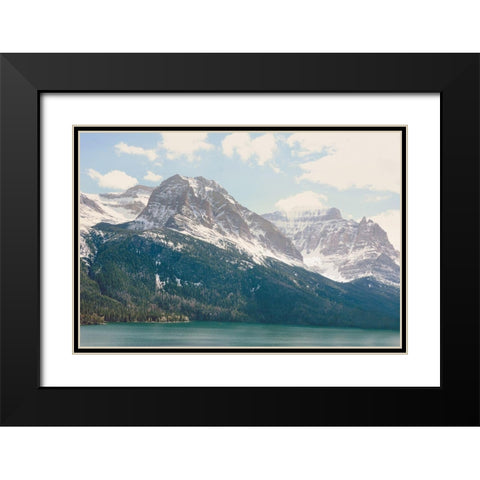 Saint Mary Lake Black Modern Wood Framed Art Print with Double Matting by Annie Bailey Art