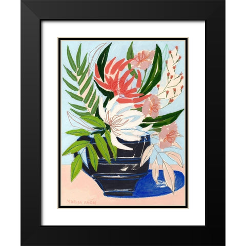 Spring Florals 6 Black Modern Wood Framed Art Print with Double Matting by Anon, Marisa