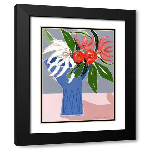 Spring Florals 10 Black Modern Wood Framed Art Print with Double Matting by Anon, Marisa