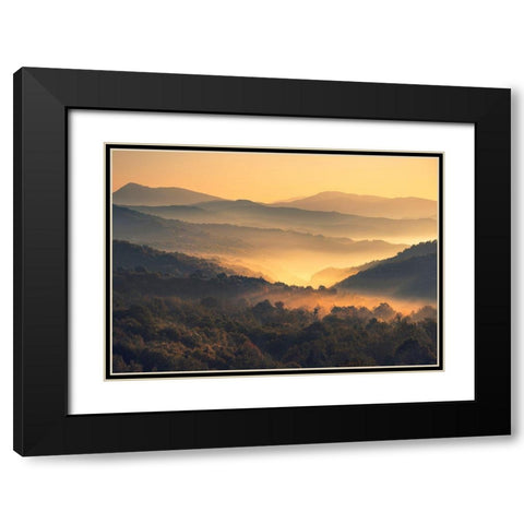 Awakening Black Modern Wood Framed Art Print with Double Matting by Artemiadi, Dora