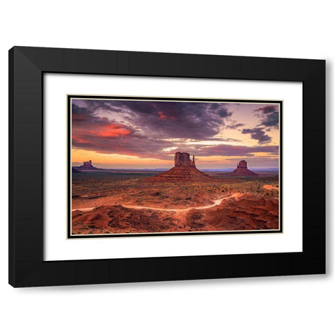 Desert Song Black Modern Wood Framed Art Print with Double Matting by Artemiadi, Dora