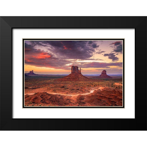 Desert Song Black Modern Wood Framed Art Print with Double Matting by Artemiadi, Dora
