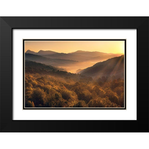 Going Back Black Modern Wood Framed Art Print with Double Matting by Artemiadi, Dora