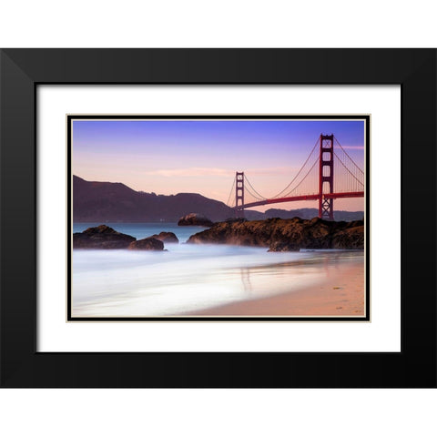 The Bridge Black Modern Wood Framed Art Print with Double Matting by Artemiadi, Dora