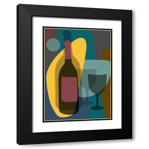 Five  O Clock Black Modern Wood Framed Art Print with Double Matting by Ayse
