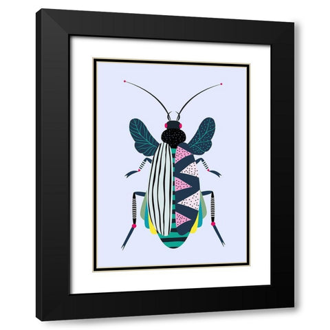 Beetle Black Modern Wood Framed Art Print with Double Matting by Ayse