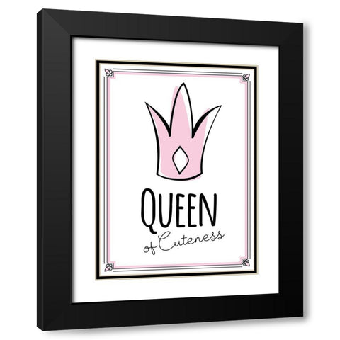 Queen of Cuteness Black Modern Wood Framed Art Print with Double Matting by Ayse
