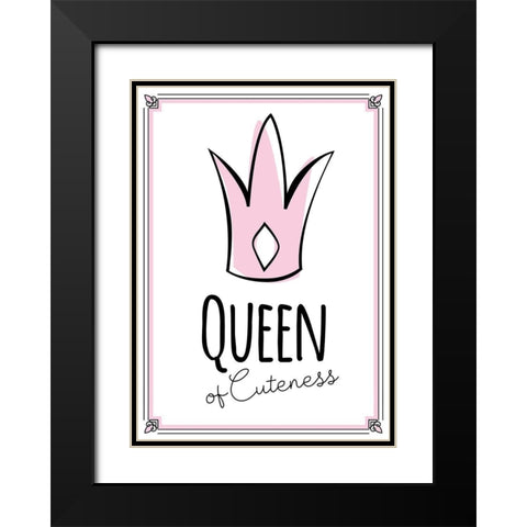 Queen of Cuteness Black Modern Wood Framed Art Print with Double Matting by Ayse