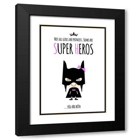 Superhero Two Black Modern Wood Framed Art Print with Double Matting by Ayse