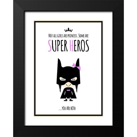 Superhero Two Black Modern Wood Framed Art Print with Double Matting by Ayse