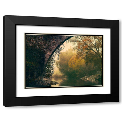 Mystic River Black Modern Wood Framed Art Print with Double Matting by Artemiadi, Dora