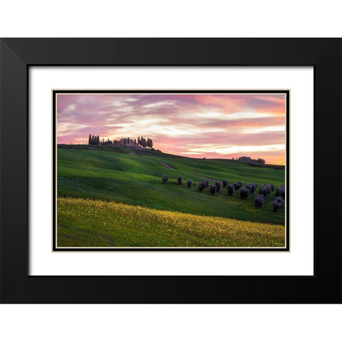 Tuscany Palette Black Modern Wood Framed Art Print with Double Matting by Artemiadi, Dora
