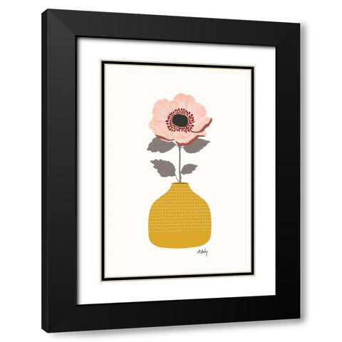 Flower Dream Black Modern Wood Framed Art Print with Double Matting by Annie Bailey Art