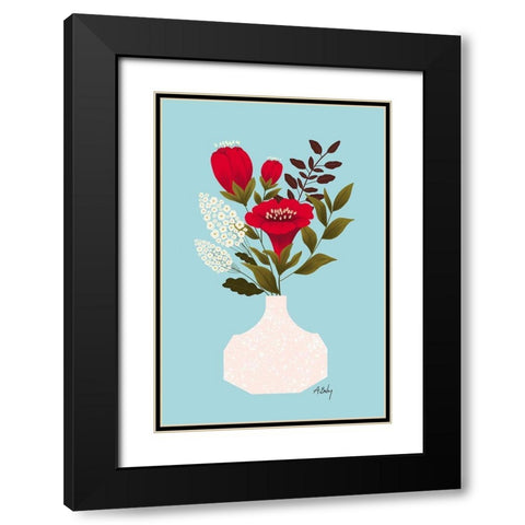 Everything Lovely Black Modern Wood Framed Art Print with Double Matting by Annie Bailey Art