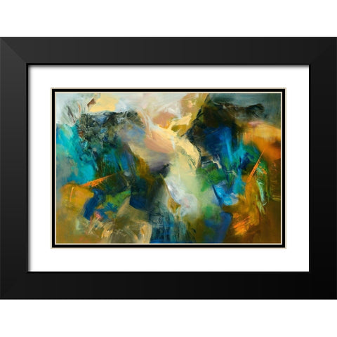 Malachite Black Modern Wood Framed Art Print with Double Matting by Arana, Emilia