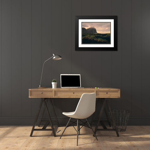 Vikings Land Black Modern Wood Framed Art Print with Double Matting by Artemiadi, Dora