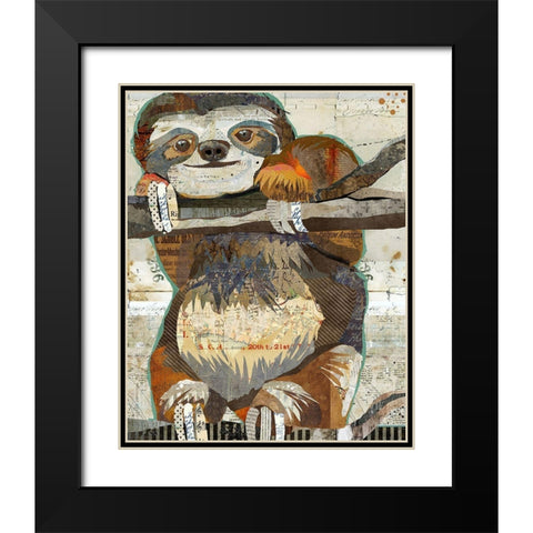Sloth Black Modern Wood Framed Art Print with Double Matting by Anderson, Traci