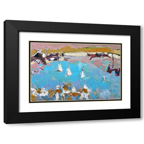 Daisies and Sails Black Modern Wood Framed Art Print with Double Matting by Anders, Per