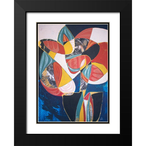 Floral Black Modern Wood Framed Art Print with Double Matting by Avila, Gabriela