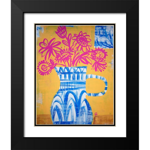 Talavera Vase 1 Black Modern Wood Framed Art Print with Double Matting by Avila, Gabriela
