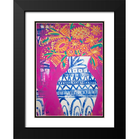 Talavera Vase 2 Black Modern Wood Framed Art Print with Double Matting by Avila, Gabriela