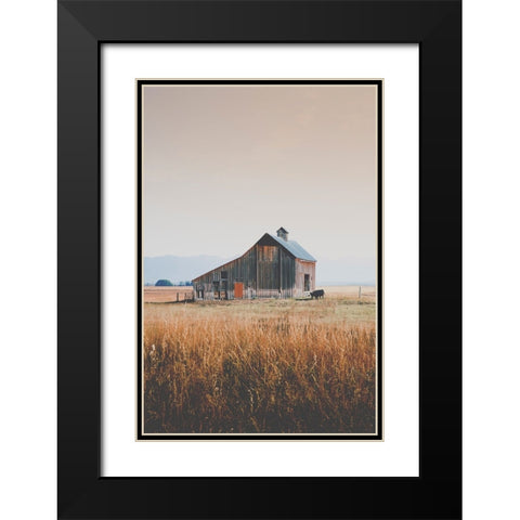 Hand Raised Black Modern Wood Framed Art Print with Double Matting by Annie Bailey Art