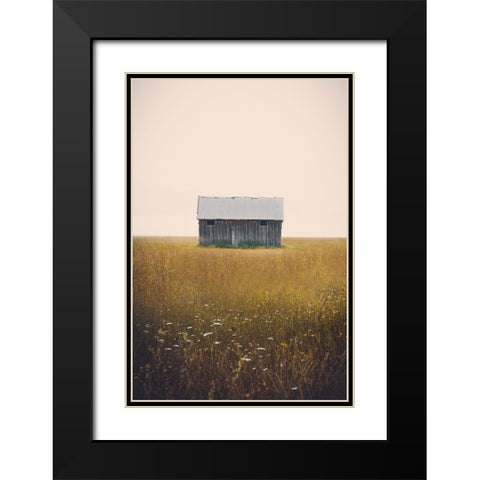Music For Silence Black Modern Wood Framed Art Print with Double Matting by Annie Bailey Art
