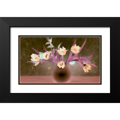 Floral Color - 19 Black Modern Wood Framed Art Print with Double Matting by Blaustein, Alan