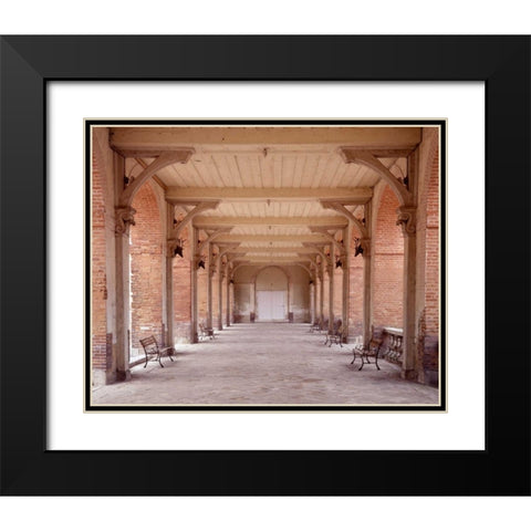 Bancs de Jardin - 1 Black Modern Wood Framed Art Print with Double Matting by Blaustein, Alan