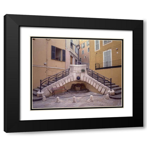 Banc de Jardin - 2 Black Modern Wood Framed Art Print with Double Matting by Blaustein, Alan