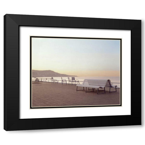 Banc de Jardin - 5 Black Modern Wood Framed Art Print with Double Matting by Blaustein, Alan