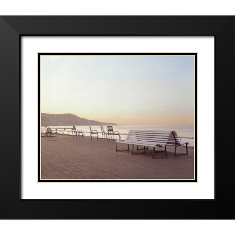 Banc de Jardin - 5 Black Modern Wood Framed Art Print with Double Matting by Blaustein, Alan