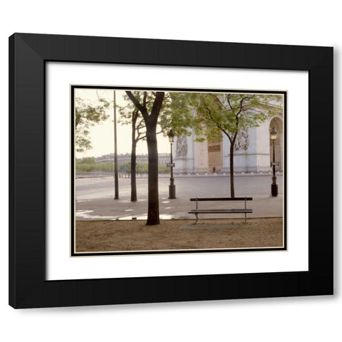 Banc de Jardin - 13 Black Modern Wood Framed Art Print with Double Matting by Blaustein, Alan