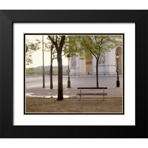 Banc de Jardin - 13 Black Modern Wood Framed Art Print with Double Matting by Blaustein, Alan