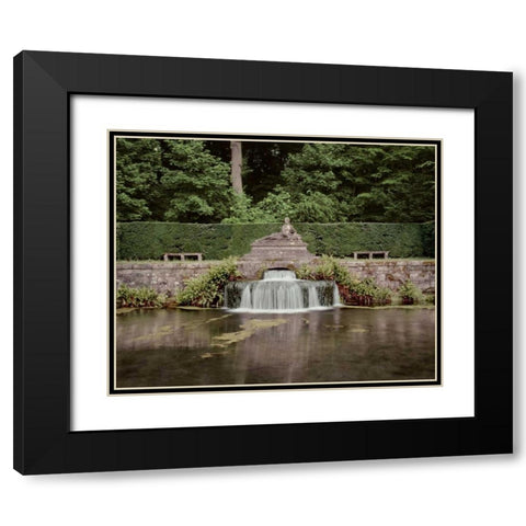 Banc de Jardin - 9 Black Modern Wood Framed Art Print with Double Matting by Blaustein, Alan