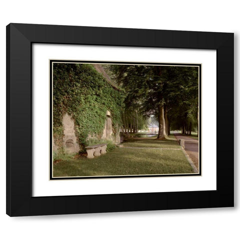 Banc de Jardin - 12 Black Modern Wood Framed Art Print with Double Matting by Blaustein, Alan