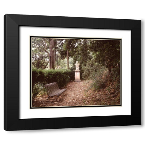 Banc de Jardin - 23 Black Modern Wood Framed Art Print with Double Matting by Blaustein, Alan