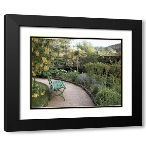 Banc de Jardin - 25 Black Modern Wood Framed Art Print with Double Matting by Blaustein, Alan