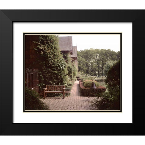 Banc de Jardin - 27 Black Modern Wood Framed Art Print with Double Matting by Blaustein, Alan