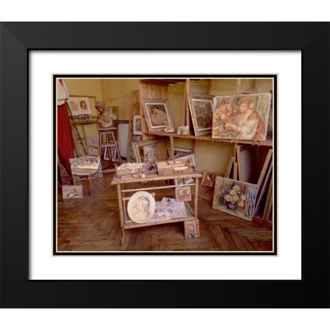 Banc de Jardin - 30 Black Modern Wood Framed Art Print with Double Matting by Blaustein, Alan