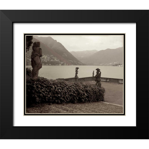 Banc de Jardin - 36 Black Modern Wood Framed Art Print with Double Matting by Blaustein, Alan