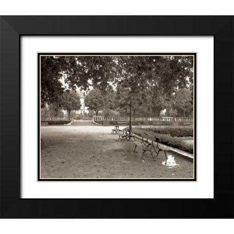 Banc de Jardin - 41 Black Modern Wood Framed Art Print with Double Matting by Blaustein, Alan