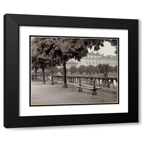 Banc de Jardin - 42 Black Modern Wood Framed Art Print with Double Matting by Blaustein, Alan