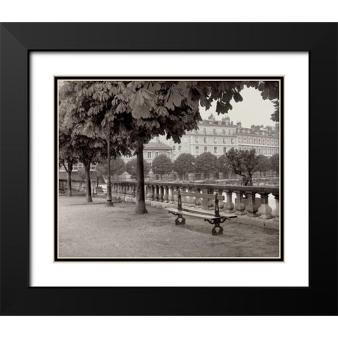 Banc de Jardin - 42 Black Modern Wood Framed Art Print with Double Matting by Blaustein, Alan