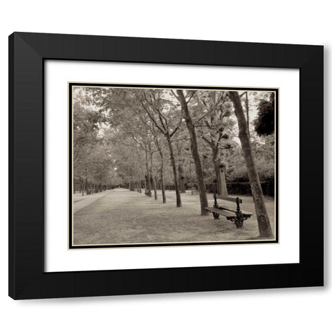 Banc de Jardin - 44 Black Modern Wood Framed Art Print with Double Matting by Blaustein, Alan
