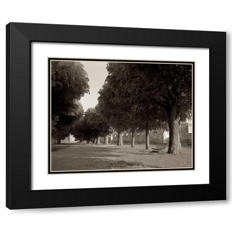 Banc de Jardin - 46 Black Modern Wood Framed Art Print with Double Matting by Blaustein, Alan