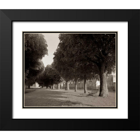 Banc de Jardin - 46 Black Modern Wood Framed Art Print with Double Matting by Blaustein, Alan