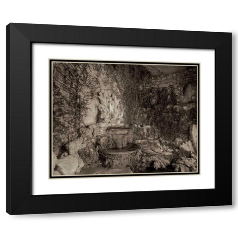 Banc de Jardin - 52 Black Modern Wood Framed Art Print with Double Matting by Blaustein, Alan